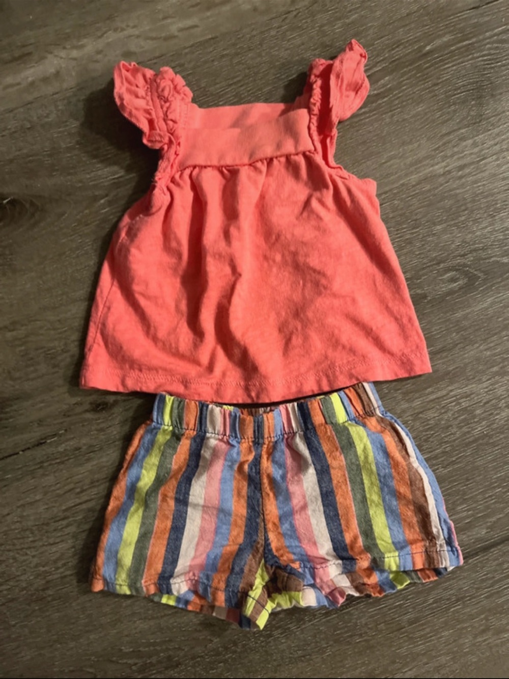 Carter's Coral Ruffle Strap Tank Top